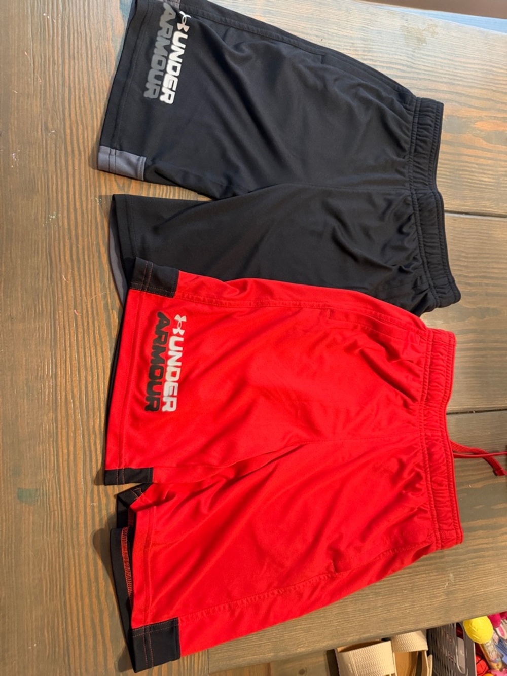 Under Armour Red and Black Boys' Athletic Shorts Duo